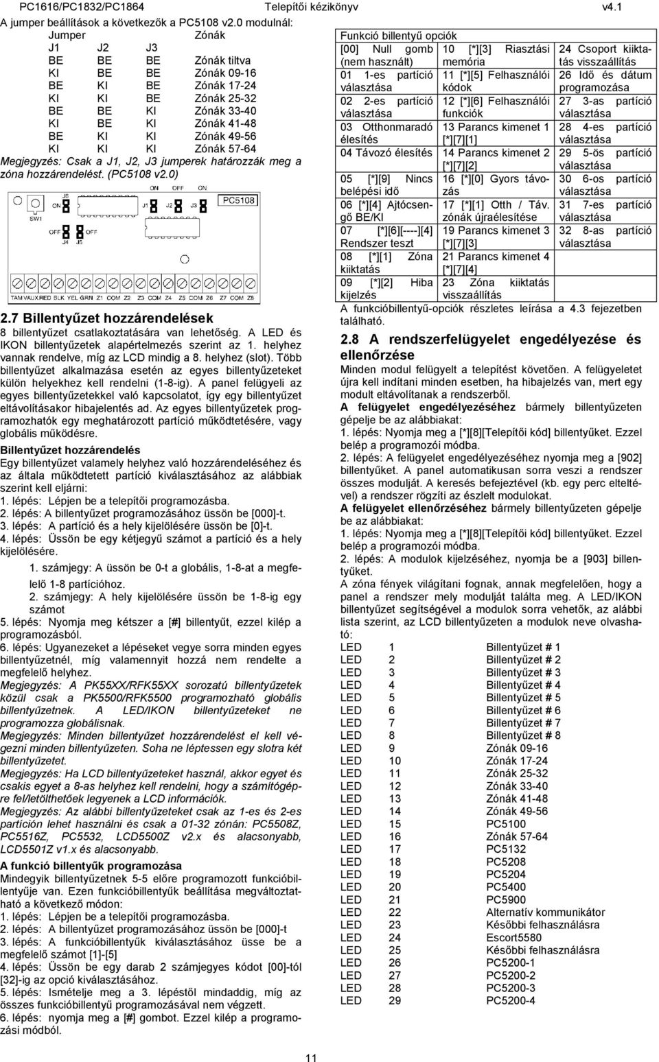 [*][5] Felhasználói 26 Idő és dátum Zónák 17-24 választása kódok programozása Zónák 25-32 02 2-es partíció 12 [*][6] Felhasználói 27 3-as partíció Zónák 33-40 választása funkciók választása Zónák