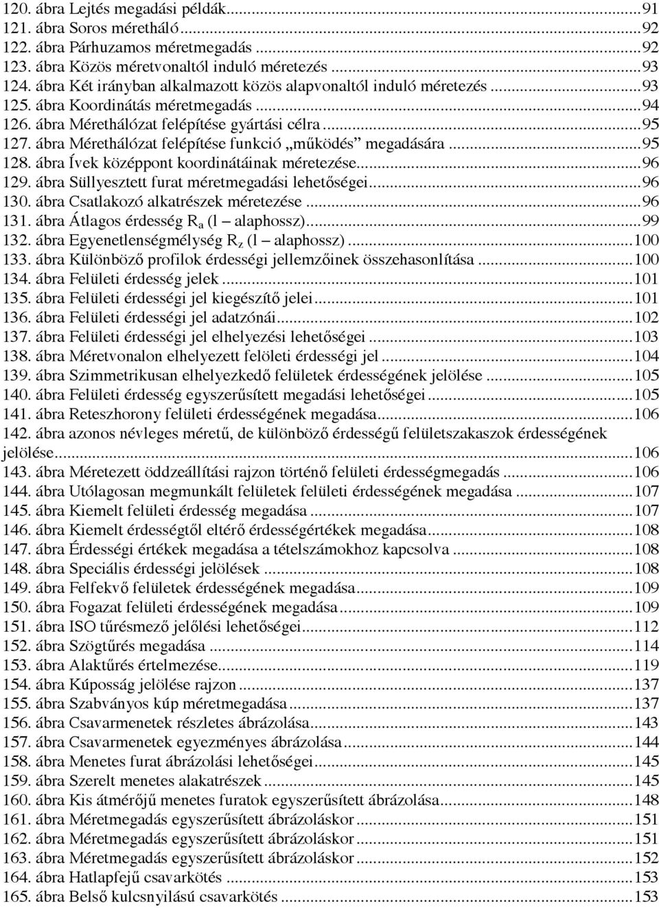 ábra Mérethálózat felépítése funkció működés megadására... 95 128. ábra Ívek középpont koordinátáinak méretezése... 96 129. ábra Süllyesztett furat méretmegadási lehetőségei... 96 130.