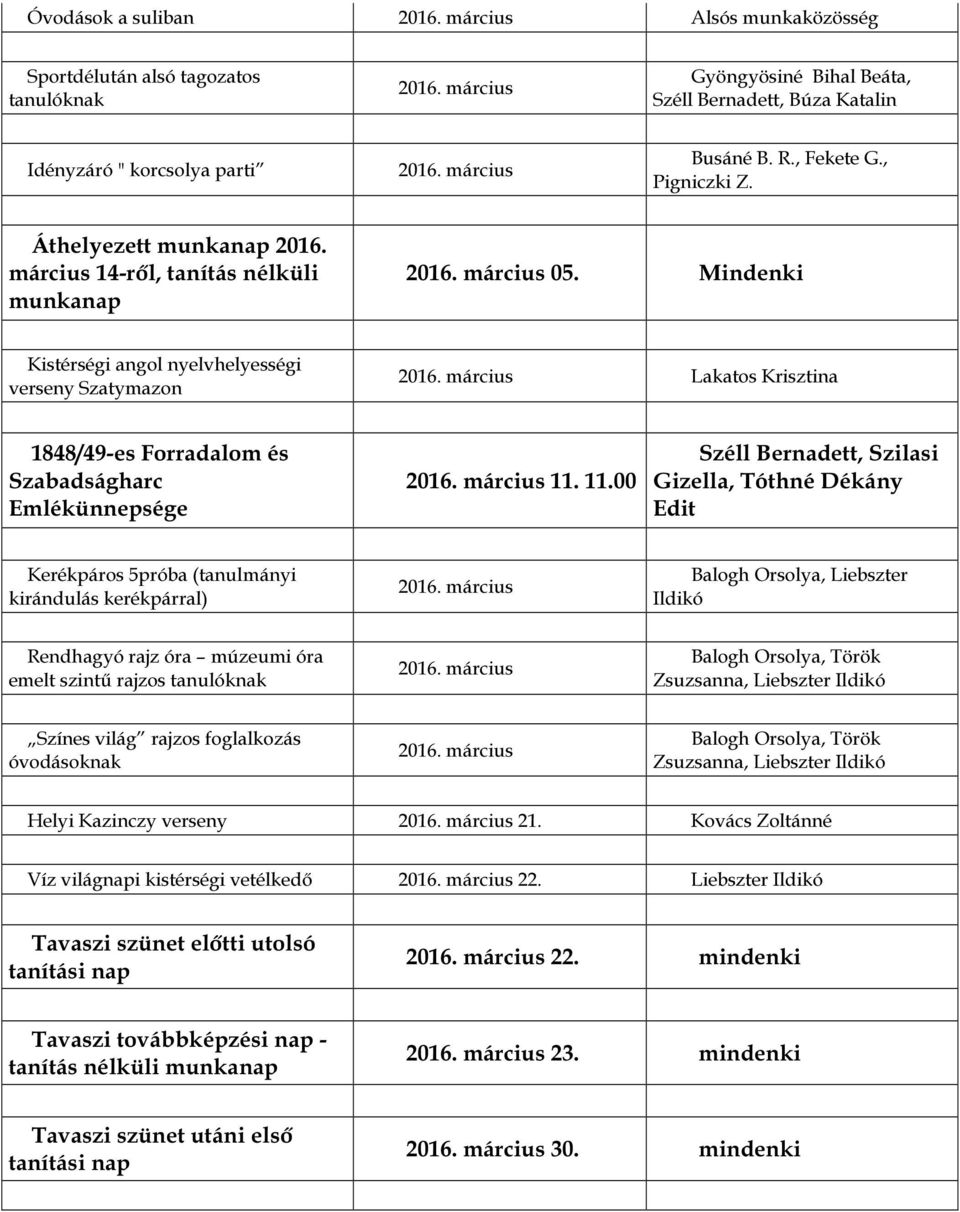 március Lakatos Krisztina 1848/49-es Forradalom és Szabadságharc Emlékünnepsége 2016. március 11.