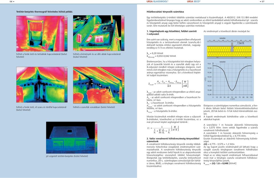 : szarufa és hőszigetelő anyag vagy belső fa/fém vázszerkezet és hőszigetelő anyag) is vegyük figyelembe a számításaink során. Erre mutatunk be két lehetséges számítási metódust. 1.