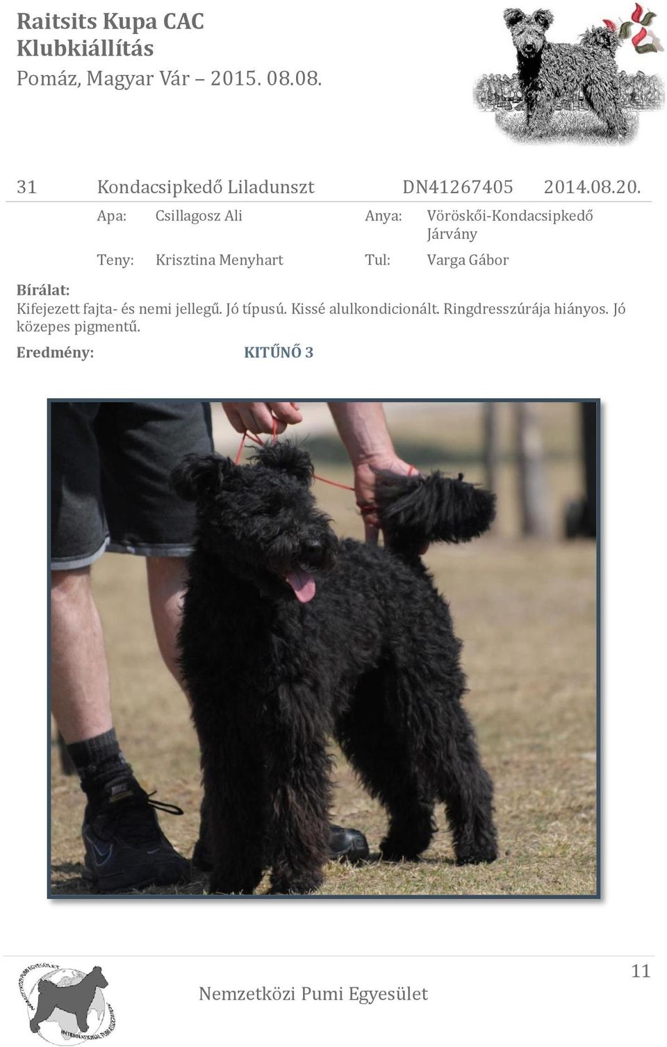 Apa: Csillagosz Ali Anya: Vöröskői-Köndácsipkedő Járvány Teny: