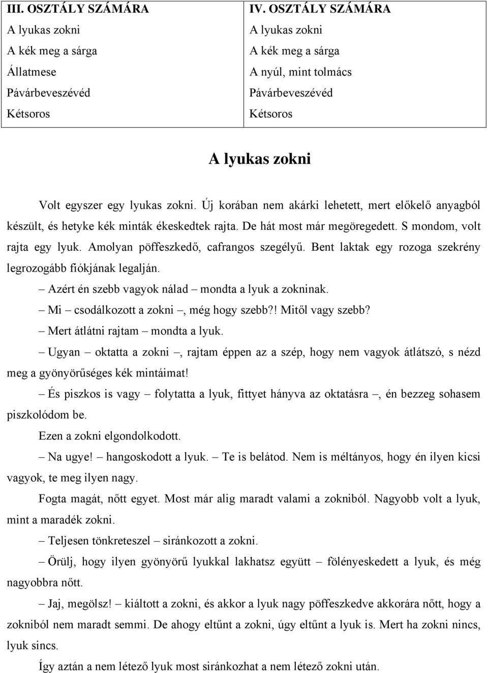 Új korában nem akárki lehetett, mert előkelő anyagból készült, és hetyke kék minták ékeskedtek rajta. De hát most már megöregedett. S mondom, volt rajta egy lyuk.