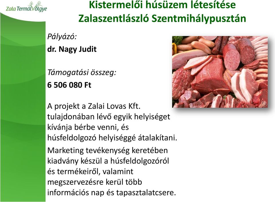 tulajdonában lévő egyik helyiséget kívánja bérbe venni, és húsfeldolgozó helyiséggé