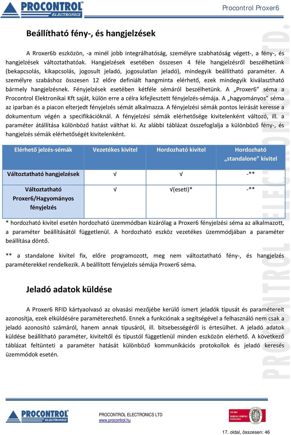 A személyre szabáshoz összesen 12 előre definiált hangminta elérhető, ezek mindegyik kiválasztható bármely hangjelzésnek. Fényjelzések esetében kétféle sémáról beszélhetünk.