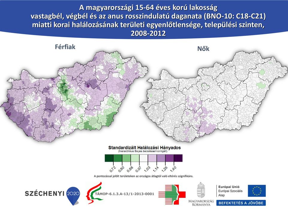 területi egyenlőtlensége, települési szinten, 2008-2012 Férfiak Nők A