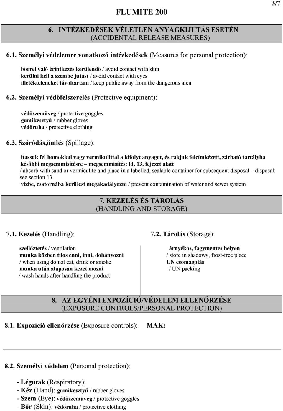 BIZTONSÁGI ADATLAP / SAFETY DATA SHEET (91/155-93/112/EGK/EEC) - PDF  Ingyenes letöltés