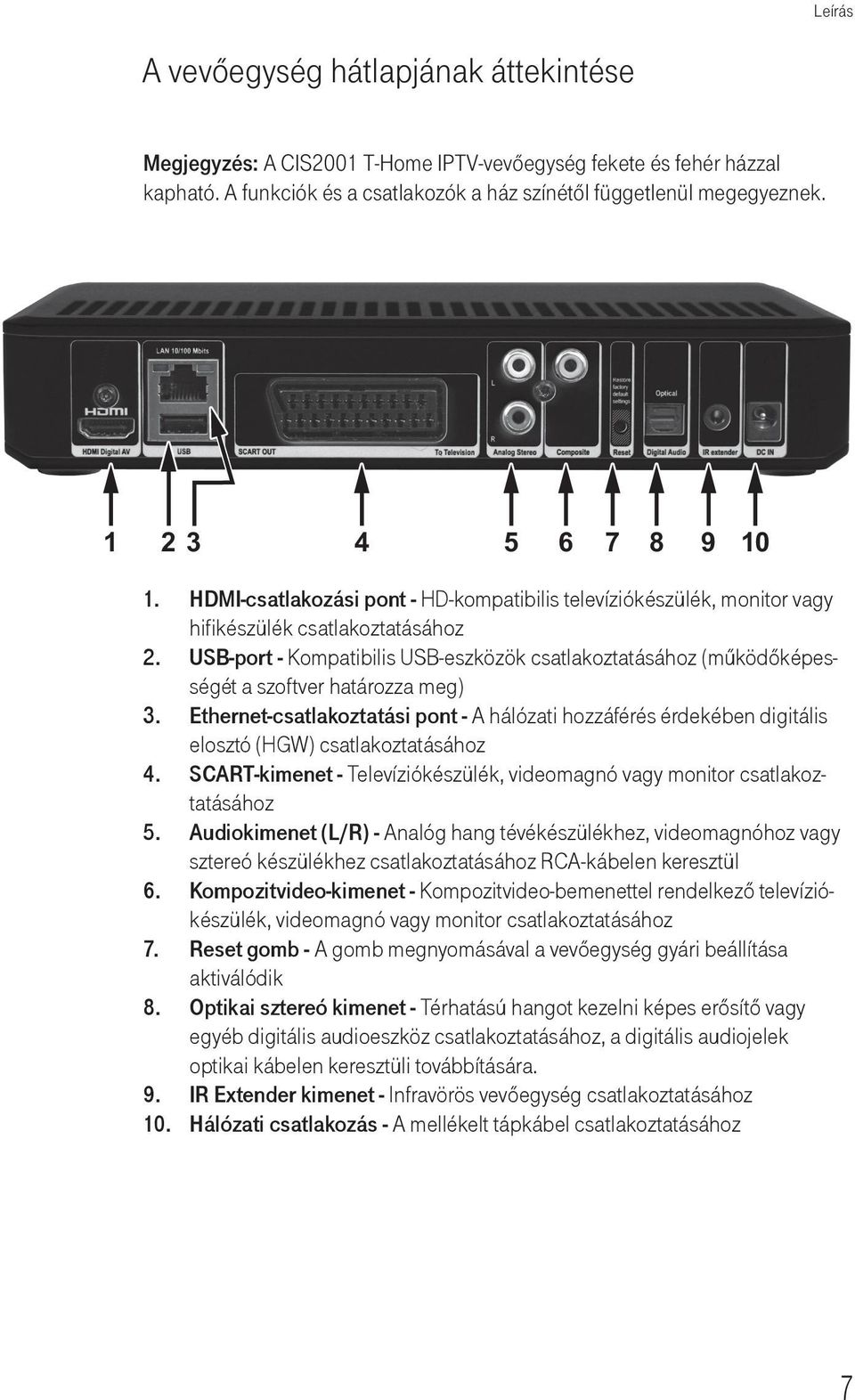 Cisco Cis2001 T-Home IPTV-vevőegység. Kezelési útmutató - PDF Free Download