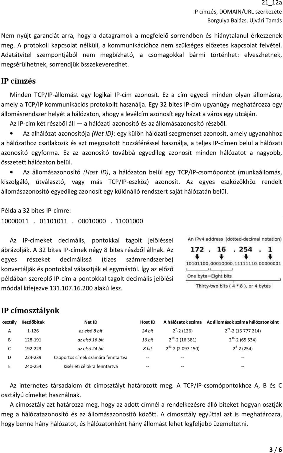 Ez a cím egyedi minden olyan állomásra, amely a TCP/IP kommunikációs protokollt használja.