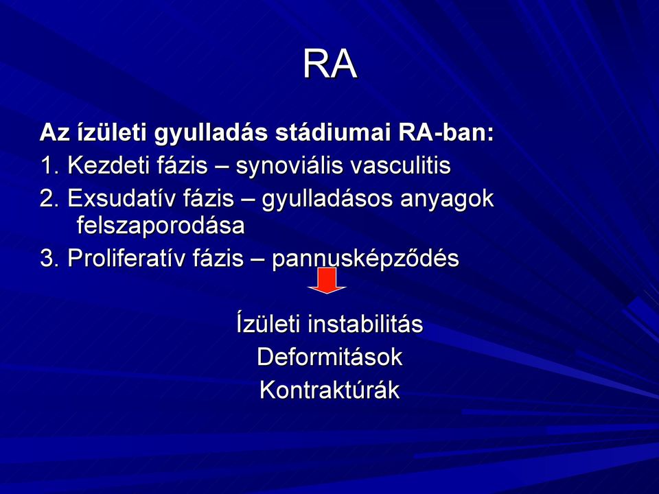 Exsudatív fázis gyulladásos anyagok felszaporodása 3.