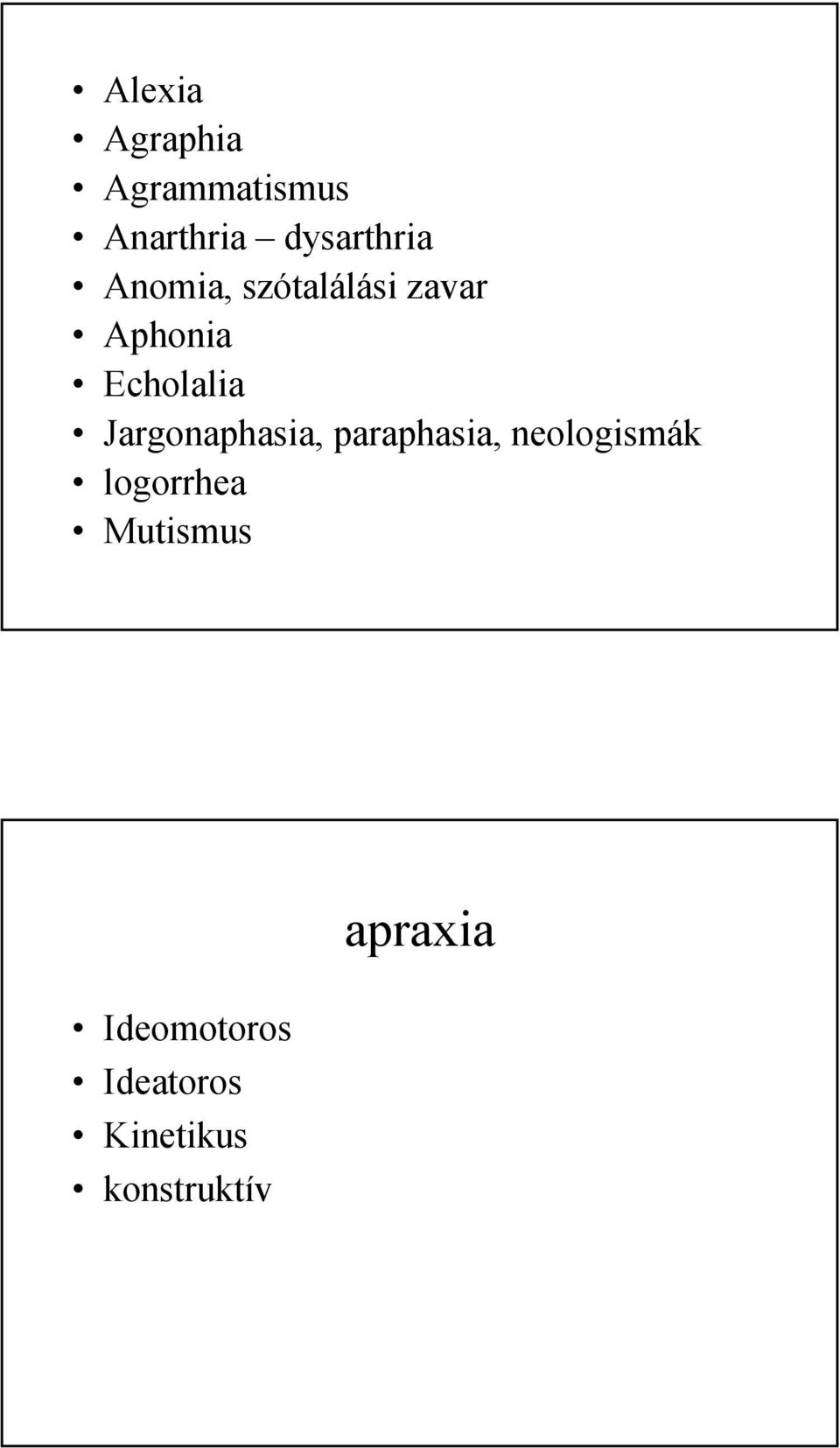 Jargonaphasia, paraphasia, neologismák logorrhea