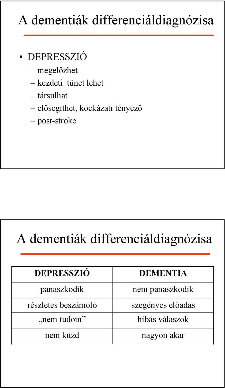 differenciáldiagnózisa DEPRESSZIÓ panaszkodik részletes beszámoló nem