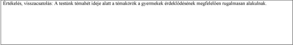 témakörök a gyermekek