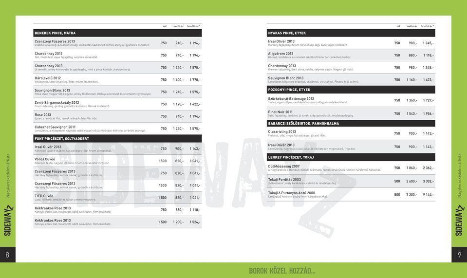 750 940,- 1 194,- Aligvárom 2013 Könnyű, lendületes és remekül iskolázott fehérbor csirkéhez, halhoz. Chardonnay 2013 Új termék, amely komolyabb és gazdagabb, mint a pince korábbi chardonnay-ja.