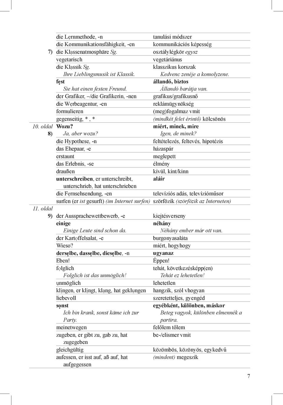 der Grafiker, /die Grafikerin, -nen grafikus/grafikusnő die Werbeagentur, -en reklámügynökség formulieren (meg)fogalmaz vmit gegenseitig, *, * (mindkét felet érintő) kölcsönös 10. oldal Wozu?