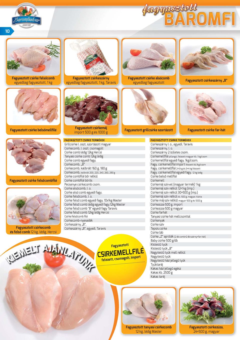 felső comb 12 kg, lédig, Hercsi KIEMELT AJÁNLATUNK FAGYASZTOTT CSIRKE TERMÉKEK Grillcsirke I. oszt, szortázott magyar Csirkecomb, I. oszt. csomagolt Csirke comb lédig 12kg Hercsi Tanyasi csirke comb 12kg lédig Csirke comb egyedi fagy.