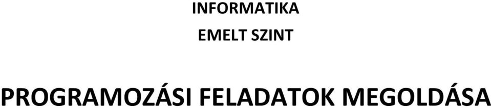 PROGRAMOZÁSI