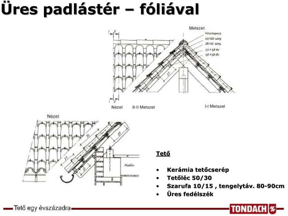 Tetőléc 50/30 Szarufa