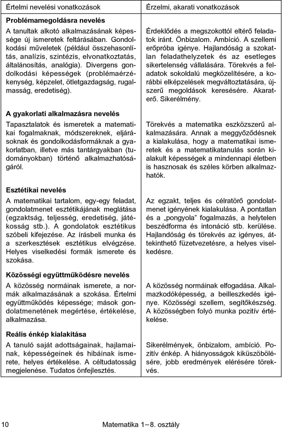 Divergens gondolkodási képességek (problémaérzékenység, képzelet, ötletgazdagság, rugalmasság, eredetiség).