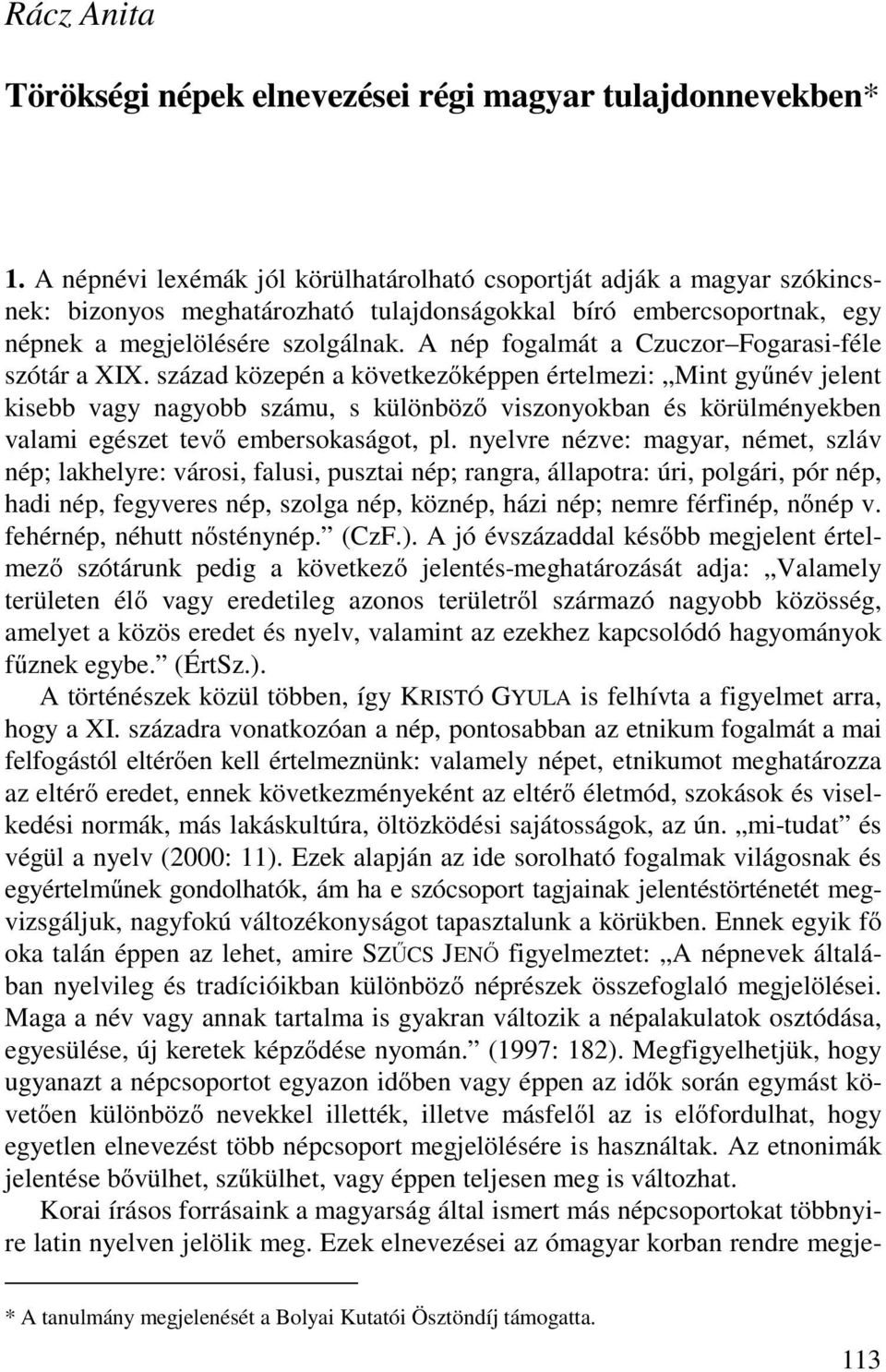 A nép fogalmát a Czuczor Fogarasi-féle szótár a XIX.