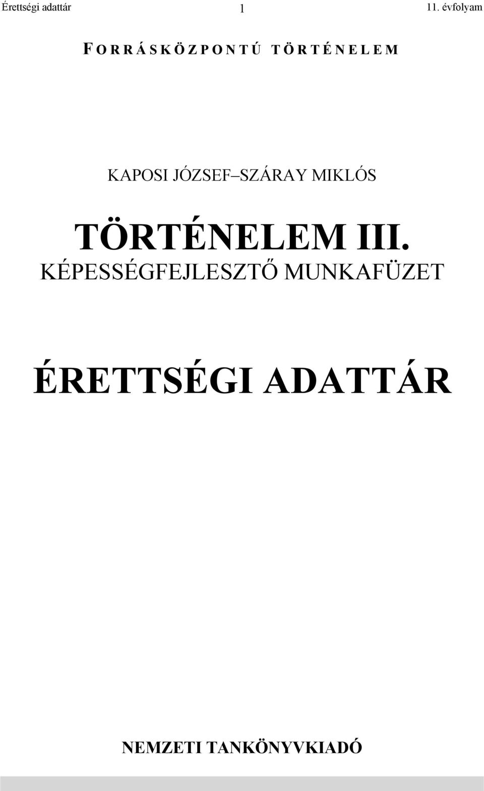 KÉPESSÉGFEJLESZTŐ MUNKAFÜZET