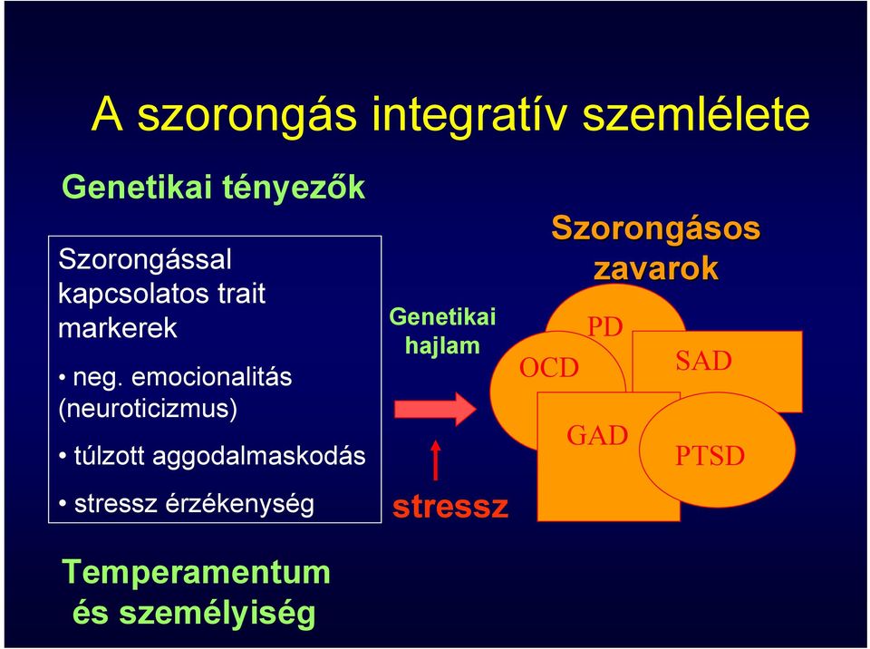 emocionalitás (neuroticizmus) túlzott aggodalmaskodás stressz