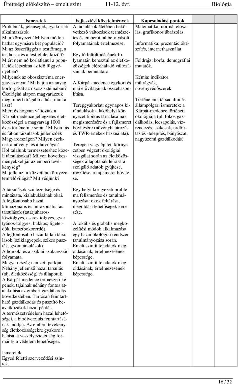 Miért nem nő korlátlanul a populációk létszáma az idő függvényében? Milyenek az ökoszisztéma energiaviszonyai? Mi hajtja az anyag körforgását az ökoszisztémában?