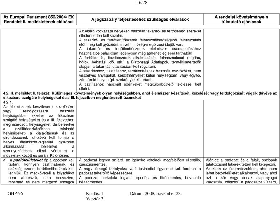 A takarító- és fertőtlenítőszerek élelmiszer csomagolásához használatos palackban, edényben még átmenetileg sem tarthatók!