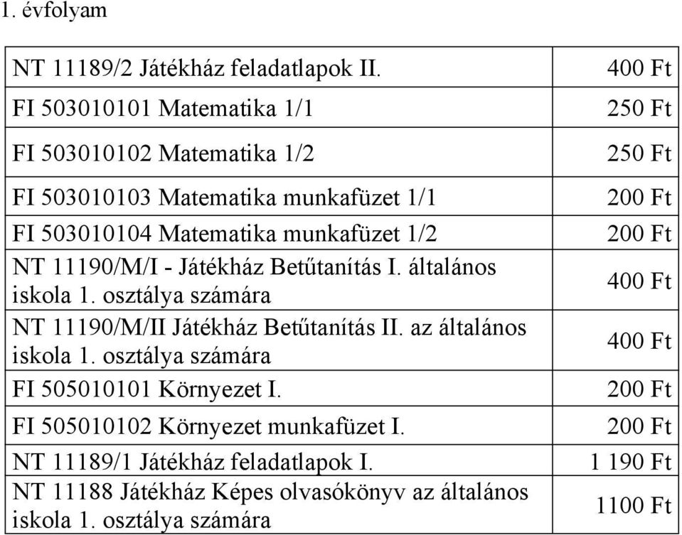 1/2 NT 11190/M/I Játékház Betűtanítás I. általános iskola 1. osztálya számára NT 11190/M/II Játékház Betűtanítás II.