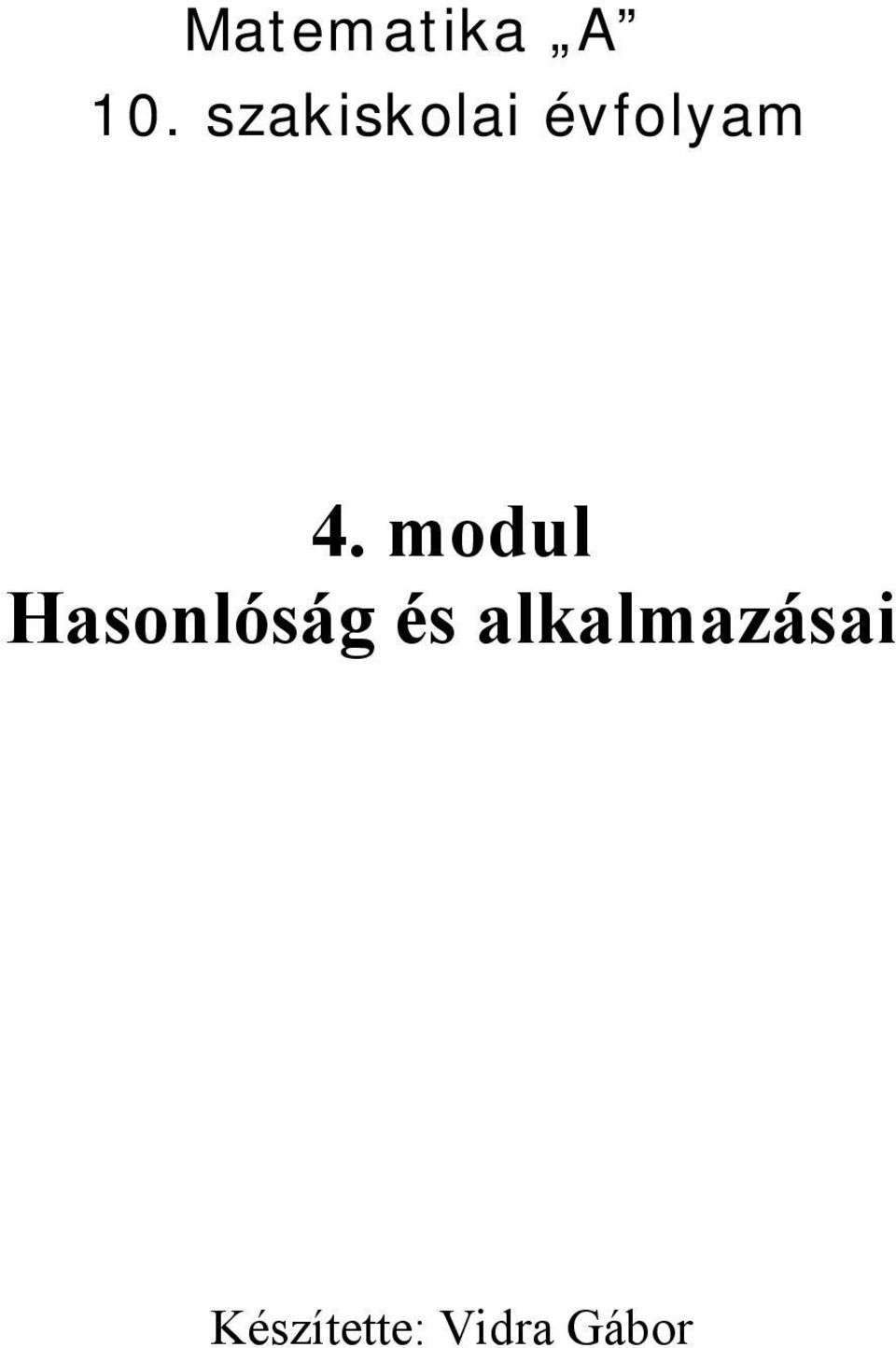 modul Hasonlóság és