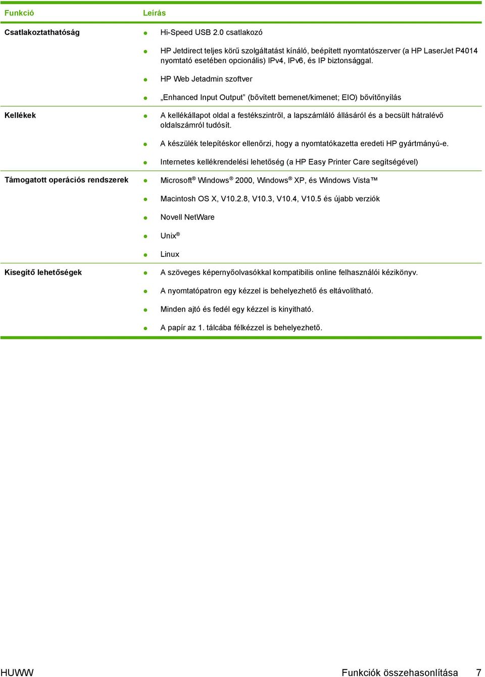 HP Web Jetadmin szoftver Enhanced Input Output (bővített bemenet/kimenet; EIO) bővítőnyílás Kellékek A kellékállapot oldal a festékszintről, a lapszámláló állásáról és a becsült hátralévő