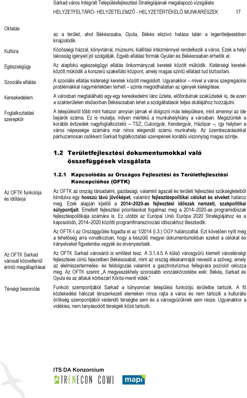 Egyéb ellátási formák Gyulán és Békéscsabán érhetők el. Az alapfokú egészségügyi ellátás önkormányzati keretek között működik.