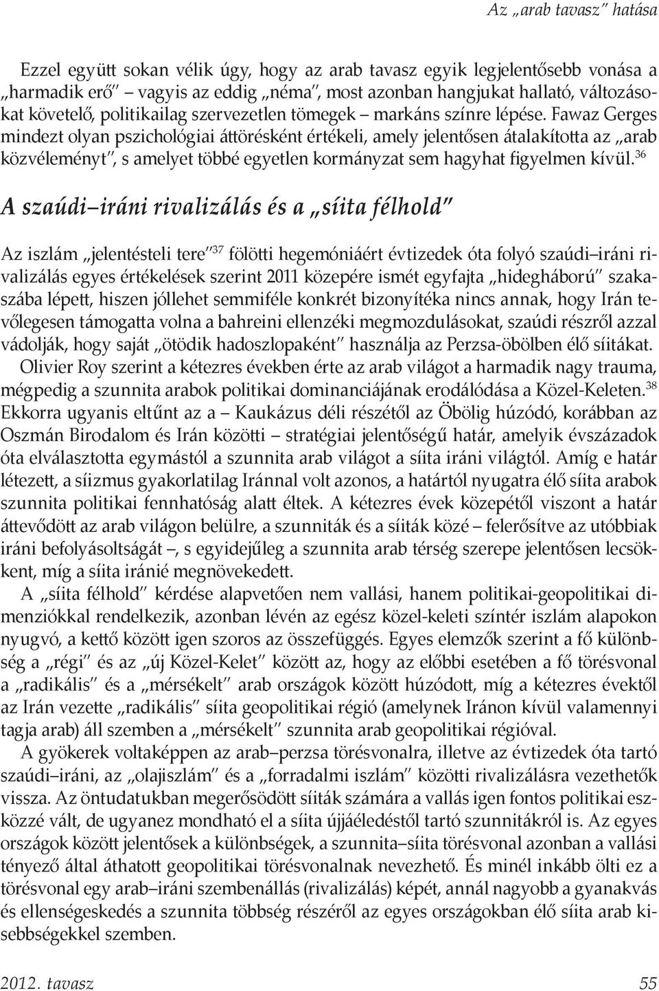 Fawaz Gerges mindezt olyan pszichológiai áttörésként értékeli, amely jelentősen átalakította az arab közvéleményt, s amelyet többé egyetlen kormányzat sem hagyhat figyelmen kívül.