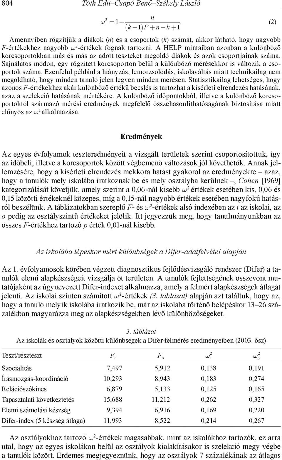 A HELP mintáiban azonban a különböző korcsoportokban más és más az adott teszteket megoldó diákok és azok csoportjainak száma.