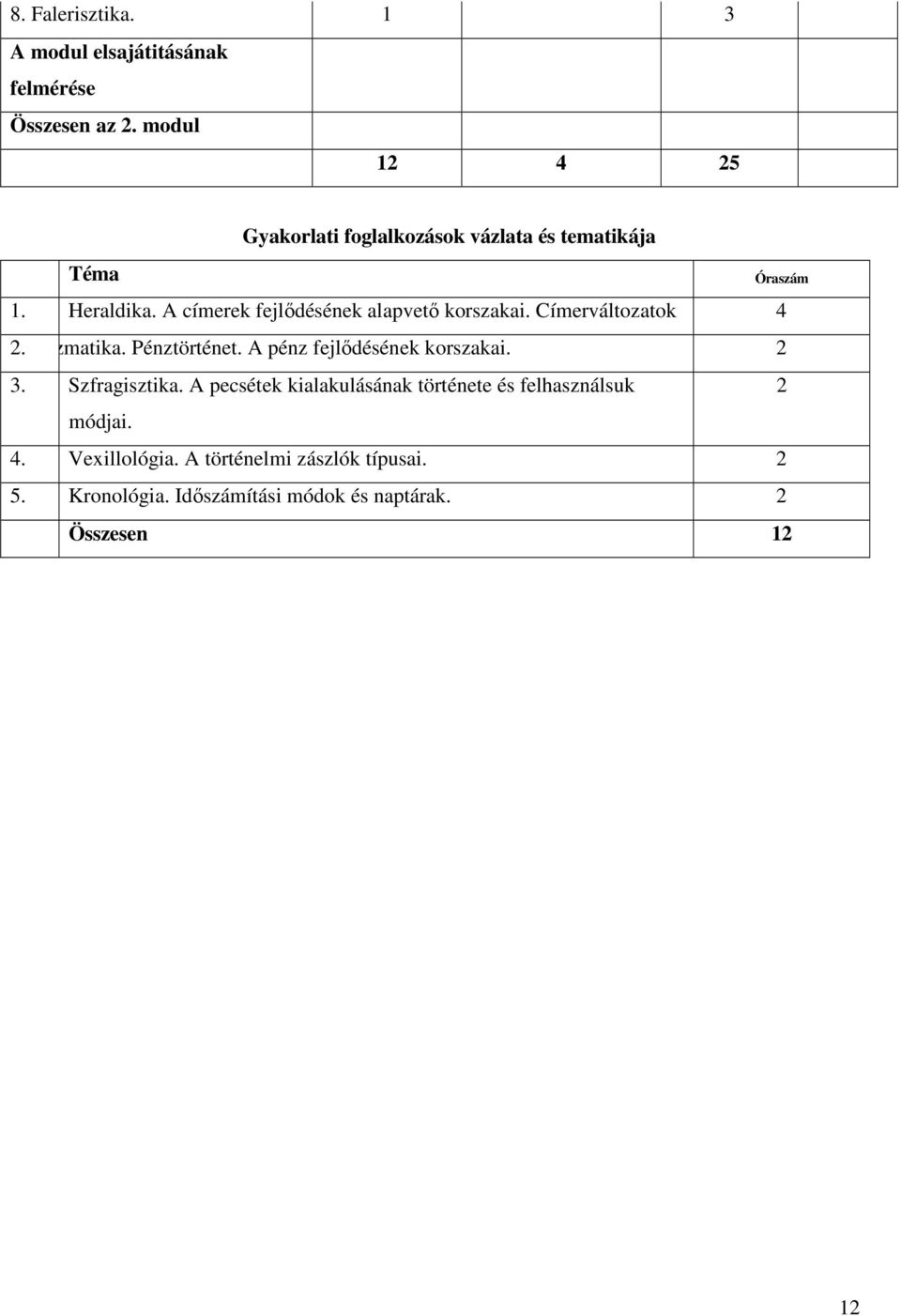 A címerek fejlıdésének alapvetı korszakai. Címerváltozatok 4 Numizmatika. 2. Pénztörténet.