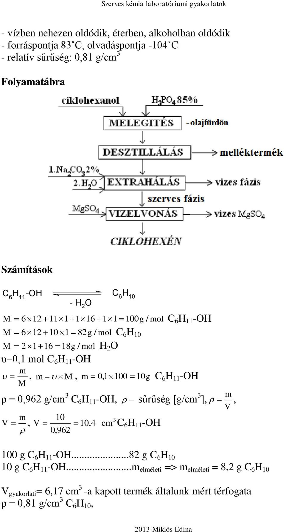 M, m 0,1 100 10g C6 H 11 -H ρ = 0,962 g/cm 3 C 6 H 11 -H, sűrűség [g/cm 3 ], m 10 3 V, V 10,4 cm 0,962 C 6 H 11 -H m, V 100 g C 6 H 11 -H.
