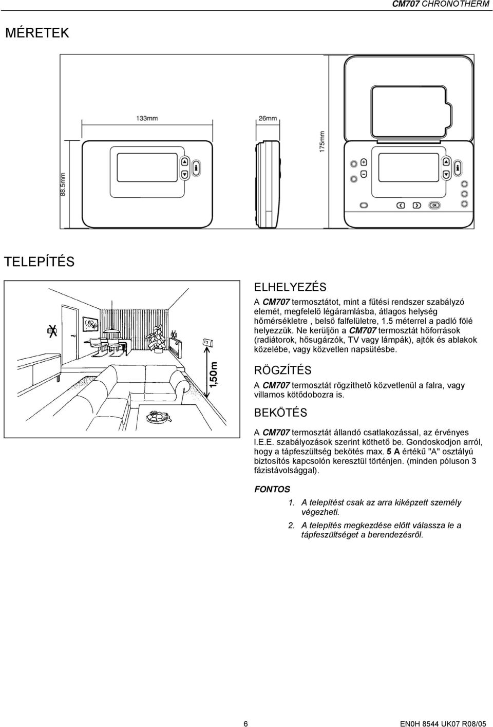 CM707 PROGRAMOZHATÓ TERMOSZTÁT TULAJDONSÁGOK TERMÉK LEÍRÁS - PDF Free  Download