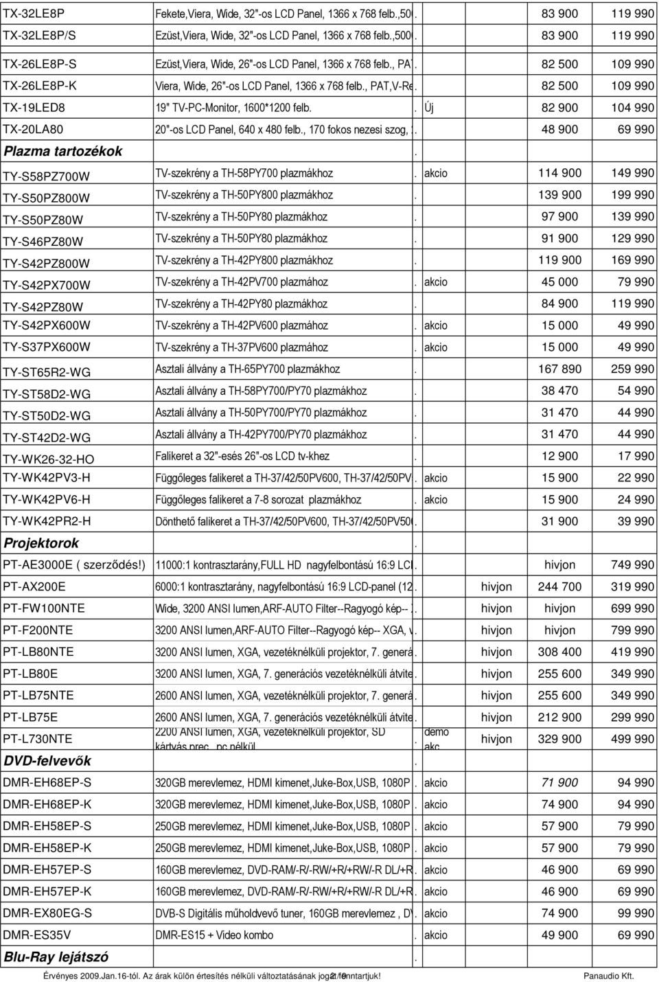 LCD 500 mesterseges 109 intelligencia, 990 3D Viera, Wide, 26"-os LCD Panel, 1366 x 768 felb, PAT,V-Real proc,hdmi bemenet, LCD 82 mesterseges 500 intelligencia, 109 990 3D szinke TX-19LED8 19"