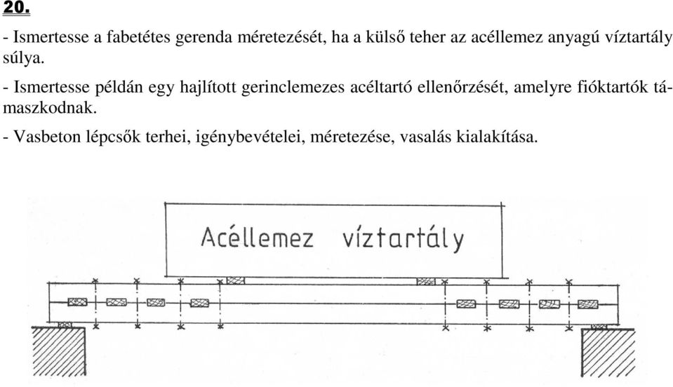 - Ismertesse példán egy hajlított gerinclemezes acéltartó ellenőrzését,