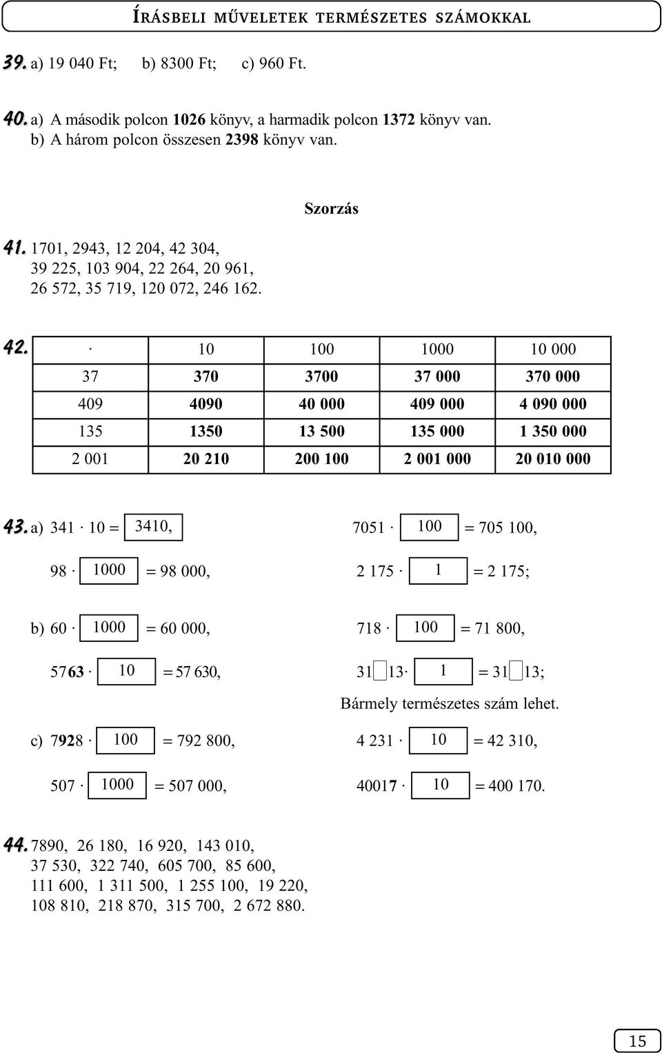 KOMPETENCIA ALAPÚ FELADATGYÛJTEMÉNY MATEMATIKÁBÓL 5. ÉVFOLYAM MEGOLDÁSOK -  PDF Ingyenes letöltés