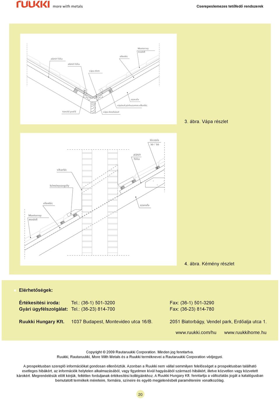 : (36-1) 501-3200 Fax: (36-1) 501-3290 Gyári ügyfélszolgálat: Tel.: (36-23) 814-700 Fax: (36-23) 814-780 Ruukki Hungary Kft. 1037 Budapest, Montevideo utca 16/B.