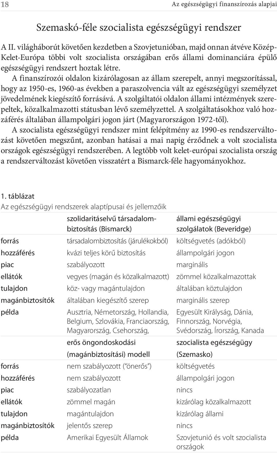 A finanszírozói oldalon kizárólagosan az állam szerepelt, annyi megszorítással, hogy az 1950-es, 1960-as években a paraszolvencia vált az egészségügyi személyzet jövedelmének kiegészítő forrásává.