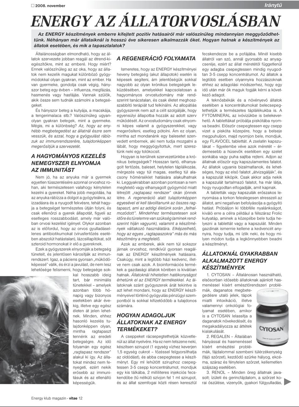 Általánosságban elmondható, hogy az állatok szervezete jobban reagál az étrend-kiegészítőkre, mint az emberé. Hogy miért?