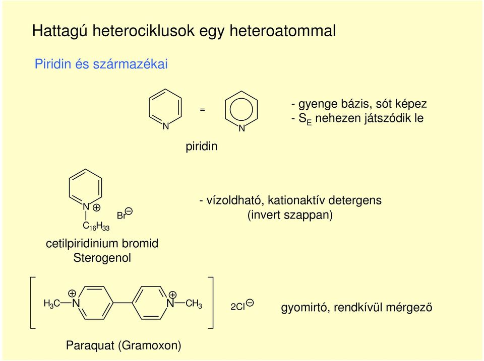 cetilpiridinium bromid terogenol - vízoldható, kationaktív detergens