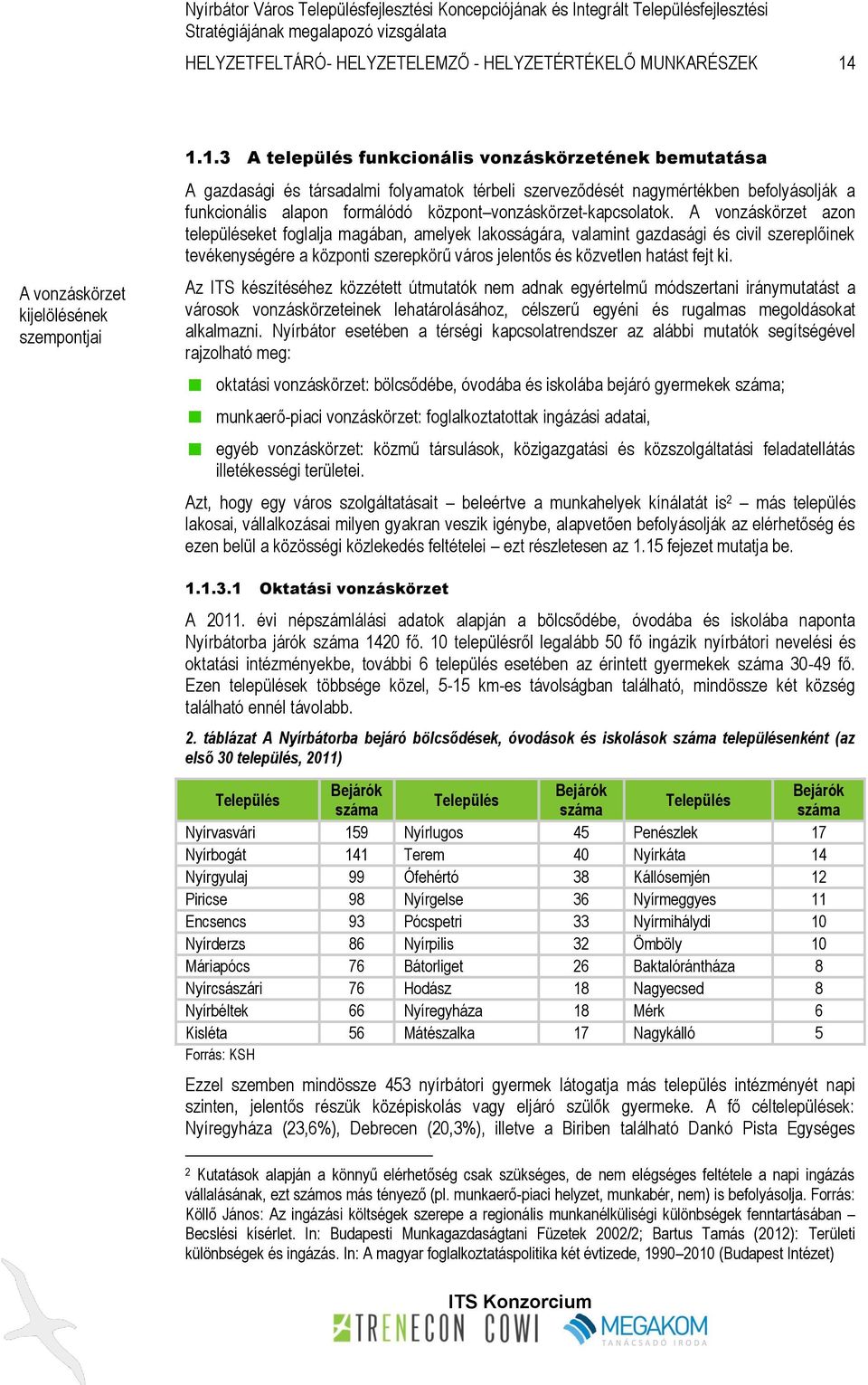 1.3 A település funkcionális vonzáskörzetének bemutatása A gazdasági és társadalmi folyamatok térbeli szerveződését nagymértékben befolyásolják a funkcionális alapon formálódó központ
