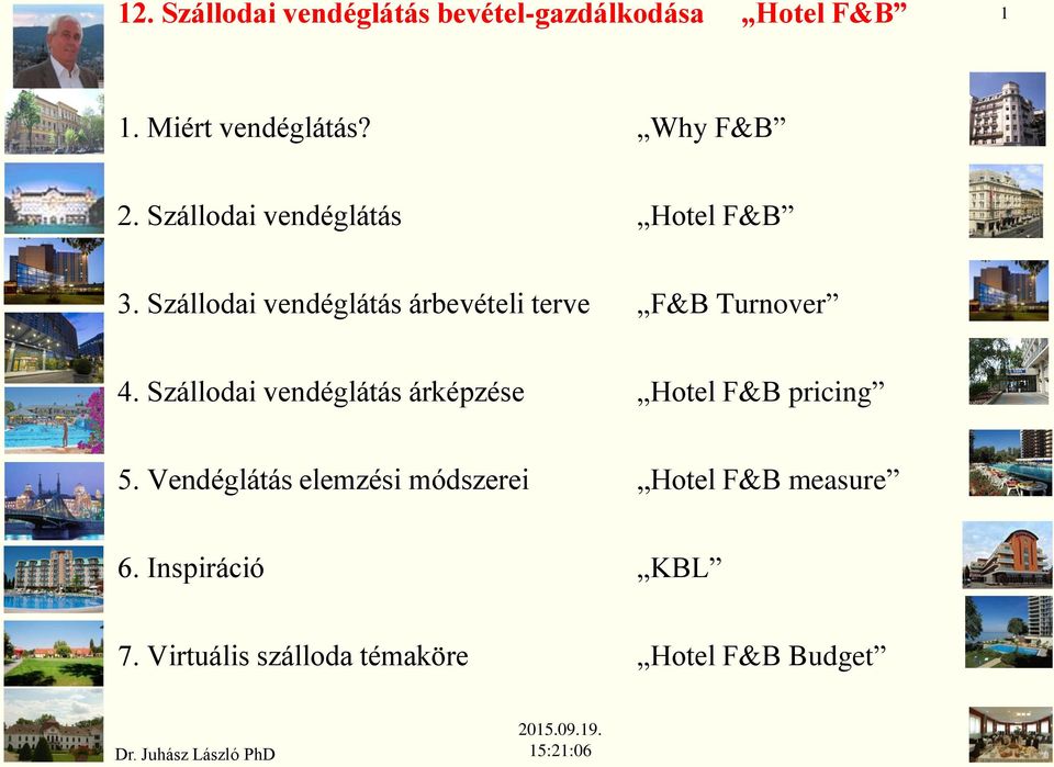 Szállodai vendéglátás árképzése Hotel F&B pricing 5.