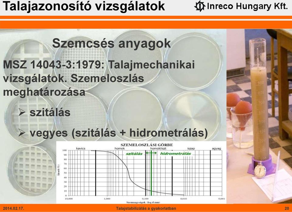 Talajmechanikai vizsgálatok.