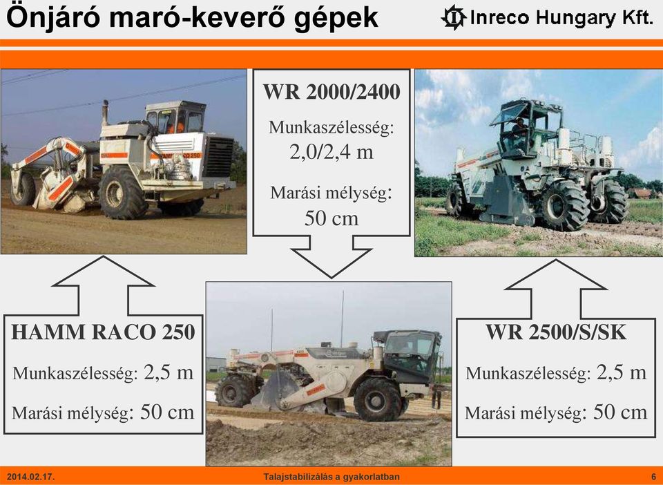 HAMM RACO 250 Munkaszélesség: 2,5 m Marási