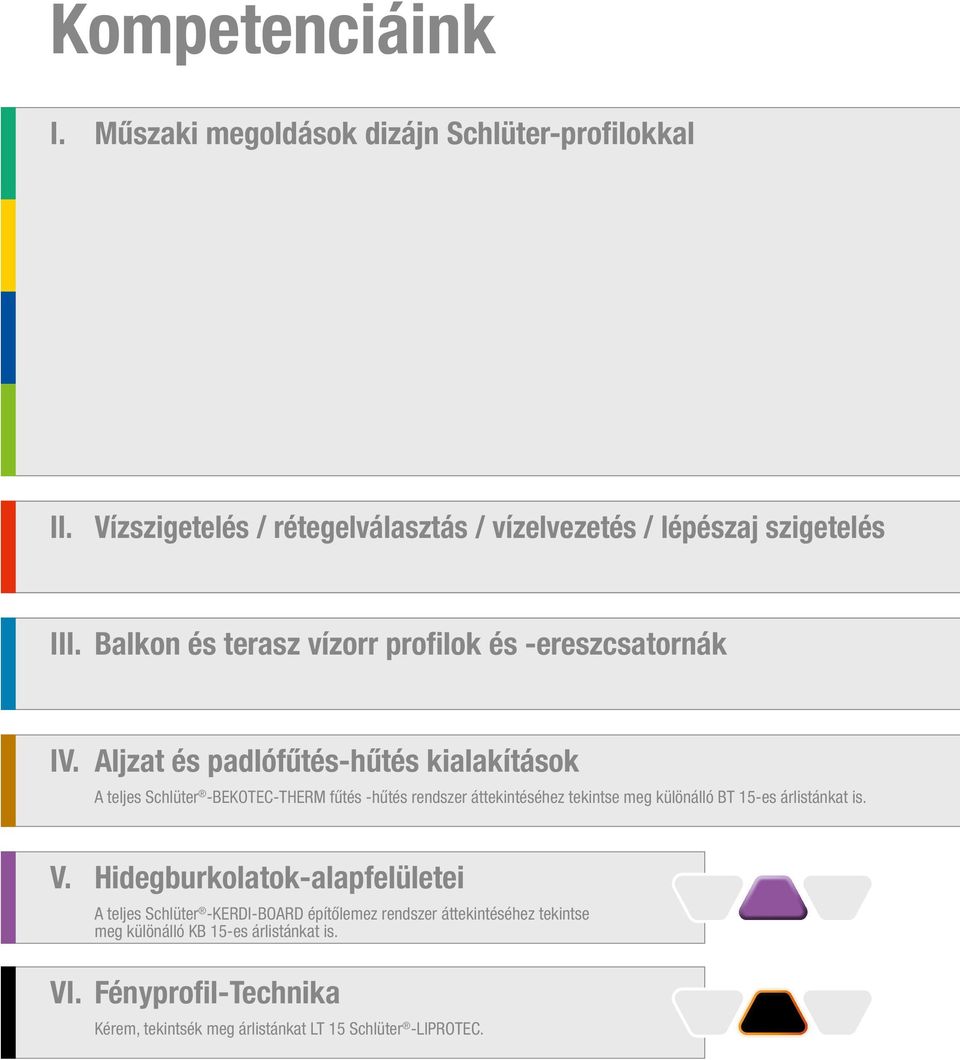 Aljzat és padlófűtés-hűtés kialakítások A teljes Schlüter -BEKOTEC-THERM fűtés -hűtés rendszer áttekintéséhez tekintse meg különálló BT 15-es