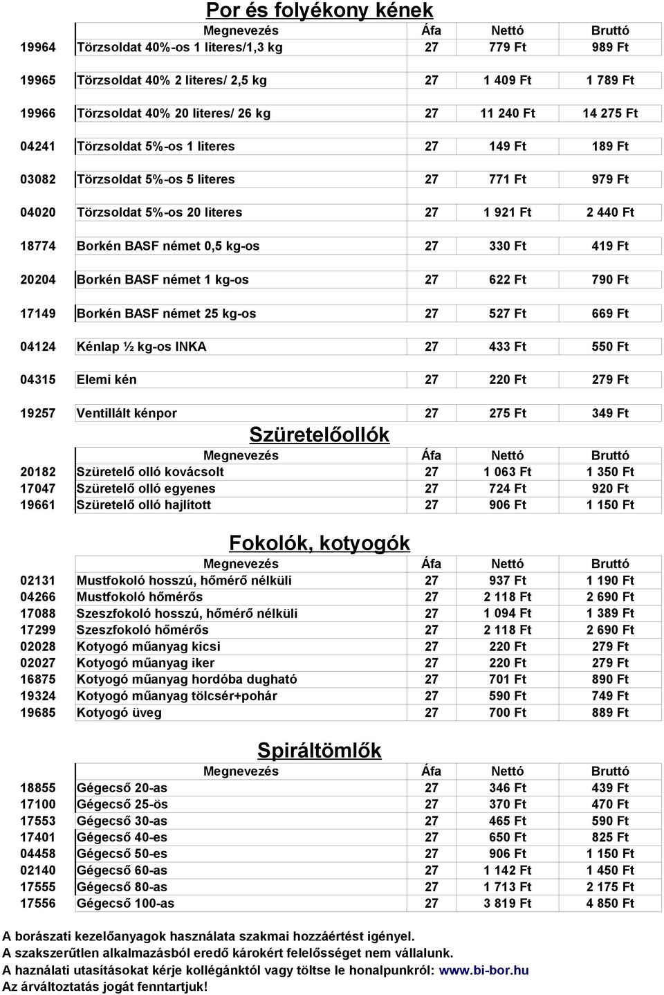 Ft 419 Ft 20204 Borkén BASF német 1 kg-os 27 622 Ft 790 Ft 17149 Borkén BASF német 25 kg-os 27 527 Ft 669 Ft 04124 Kénlap ½ kg-os INKA 27 433 Ft 550 Ft 04315 Elemi kén 27 220 Ft 279 Ft 19257