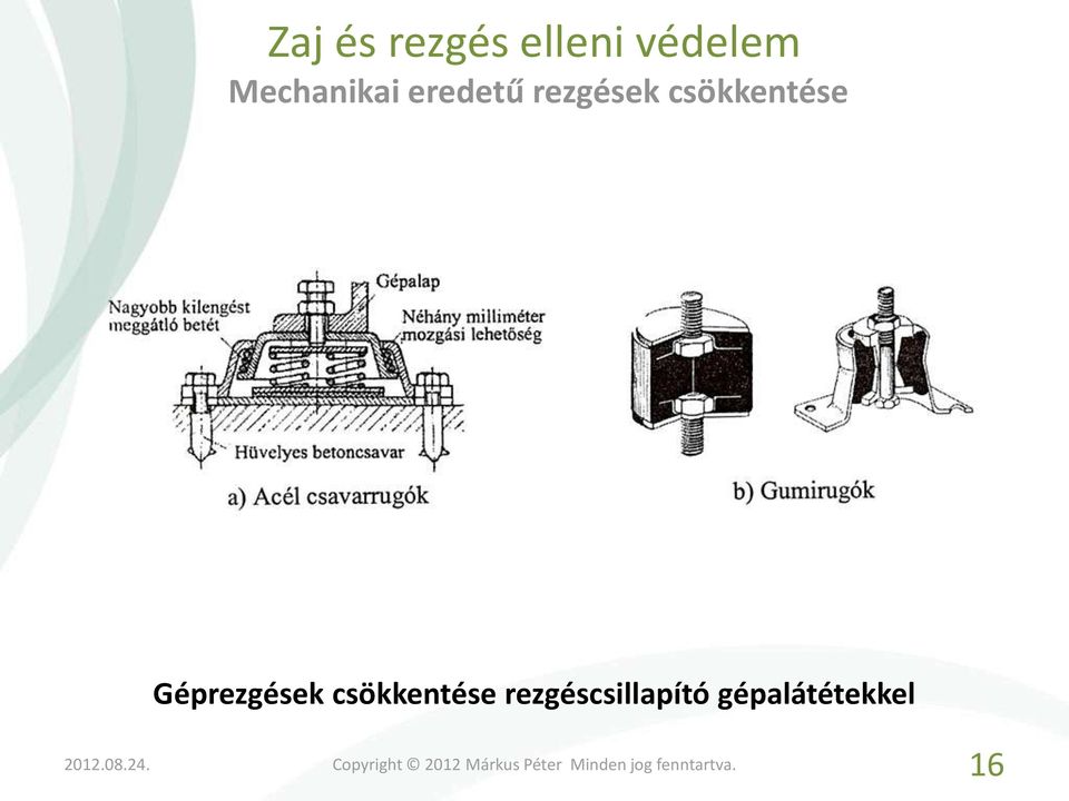 csökkentése Géprezgések